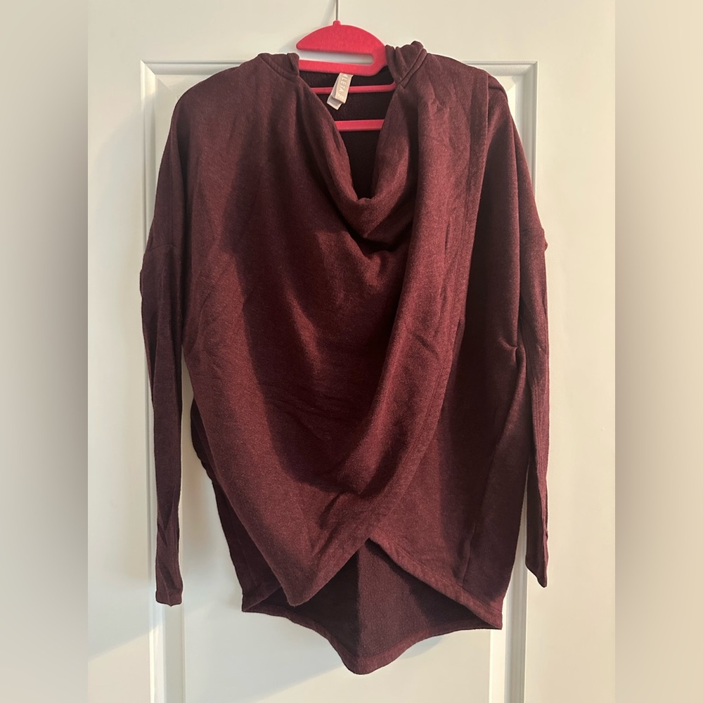 Athleta Deep Red Cowl Neck Sweater